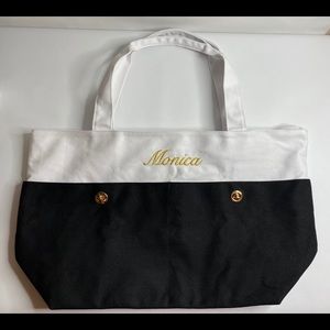 Large Canvas Black & White Tote Bag “Monica”